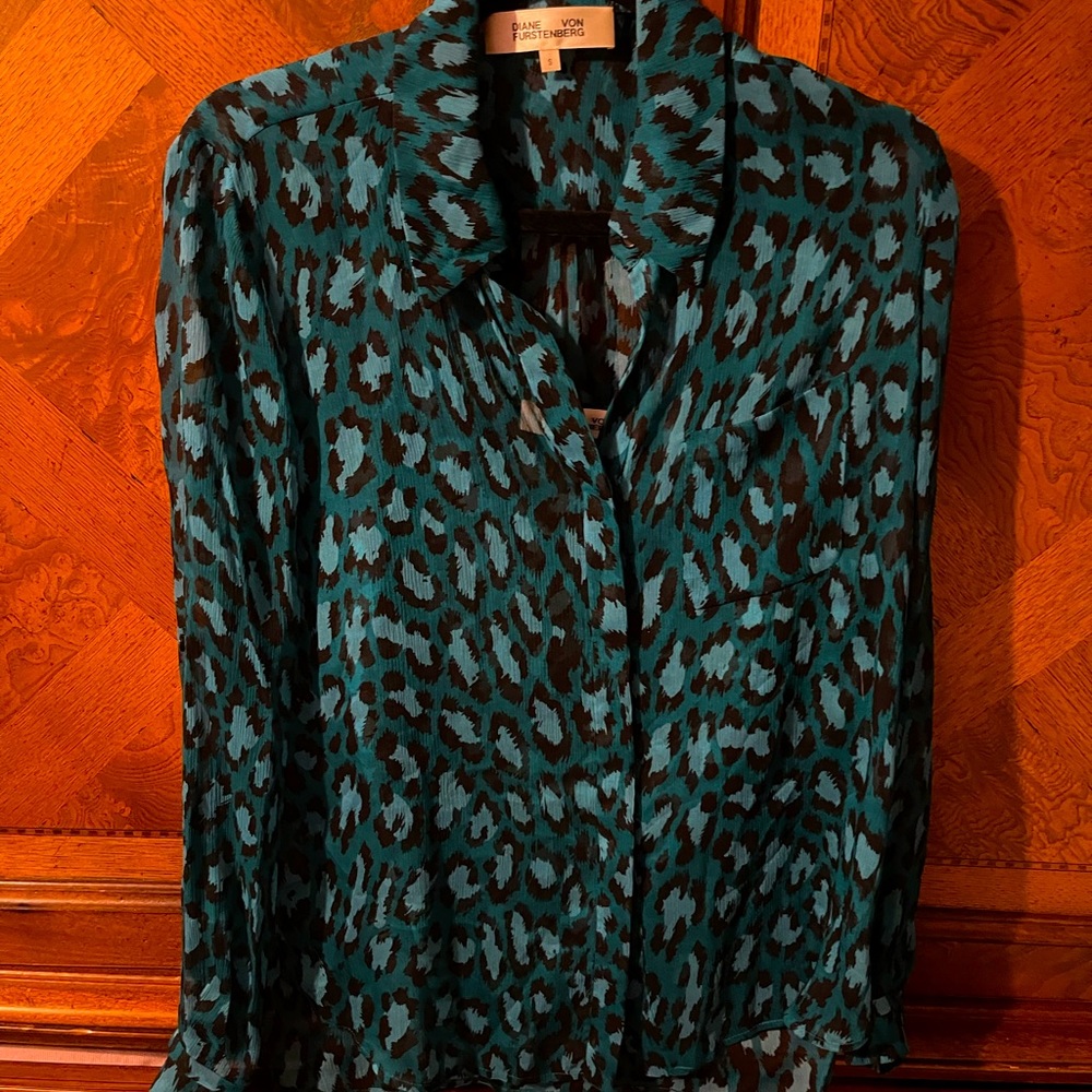 Diane von Furstenberg sheer top - 2 layers